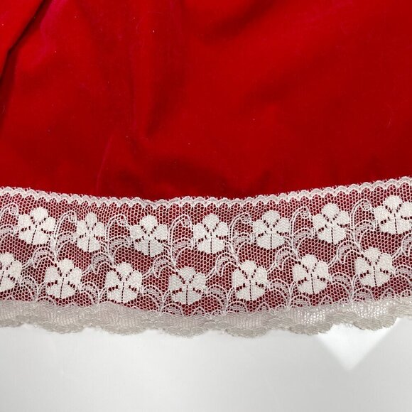 Vintage All Dressed Up Size 18 mo Red Velvet and White lace trimmed Dress - Picture 7 of 12